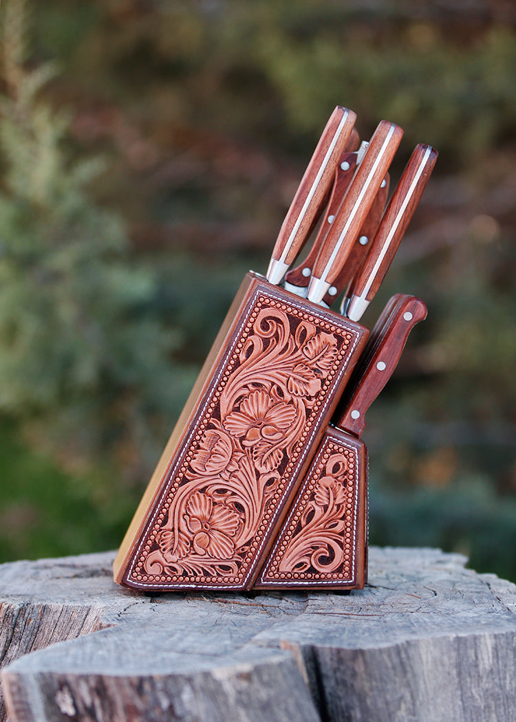 Ready To Ship Knife Block Rosewood Broken J Designs