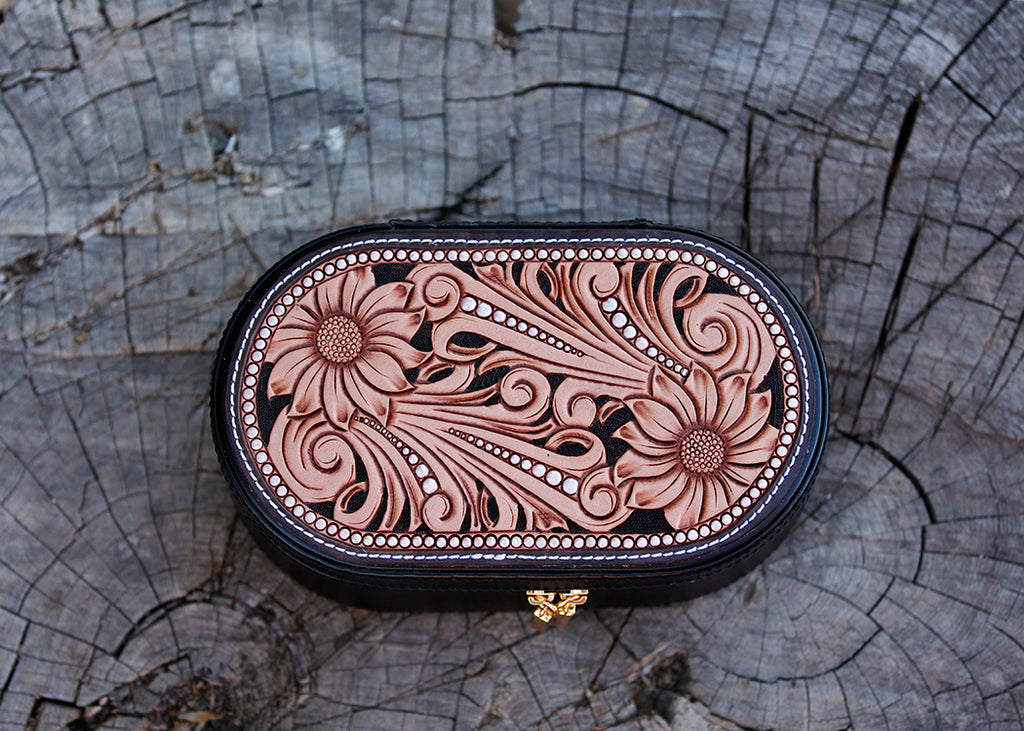 Tooled Leather Jewelry Case